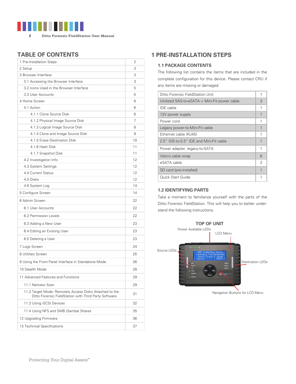 CRU Ditto Forensic FieldStation User Manual | Page 2 / 38