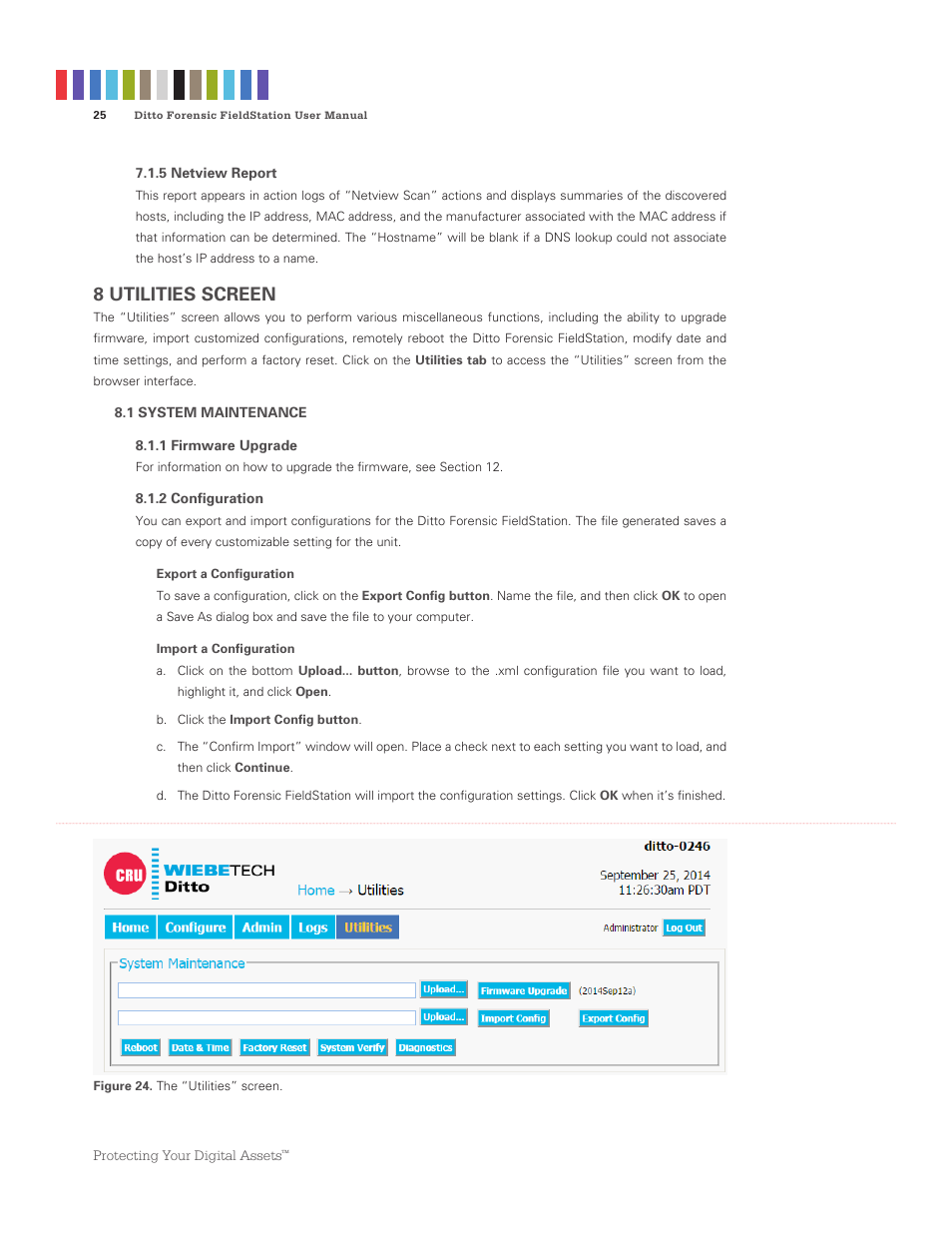 8 utilities screen | CRU Ditto Forensic FieldStation User Manual | Page 25 / 38