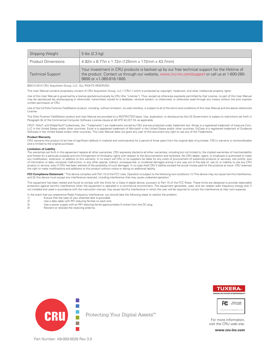 Protecting your digital assets | CRU Ditto Forensic FieldStation User Manual | Page 38 / 38