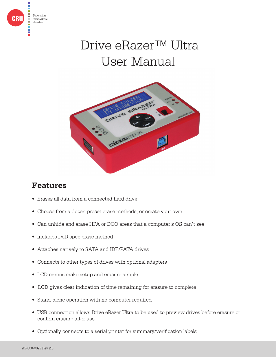 CRU Drive eRazer Ultra User Manual | 9 pages