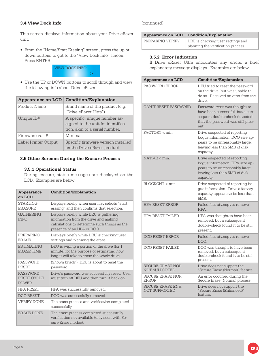 CRU Drive eRazer Ultra User Manual | Page 6 / 9