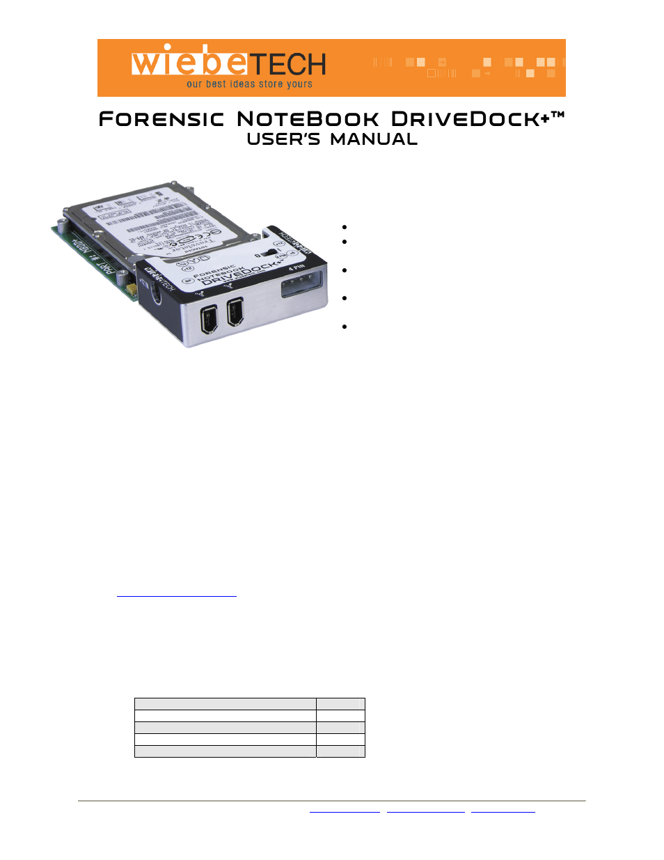 CRU Forensic Notebook DriveDock User Manual | 4 pages