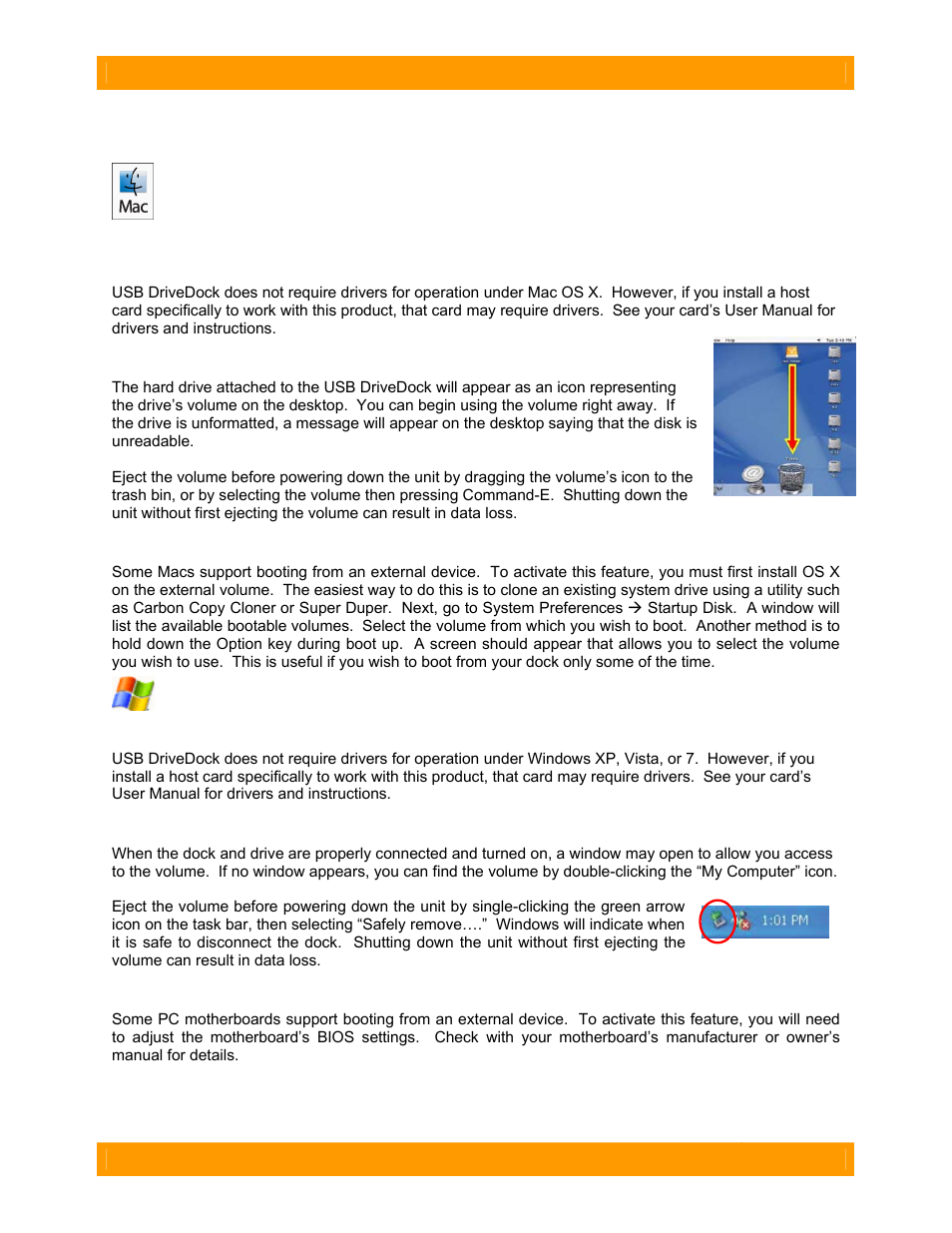 Usage with mac and windows operating systems | CRU USB DriveDock v5 User Manual | Page 4 / 6