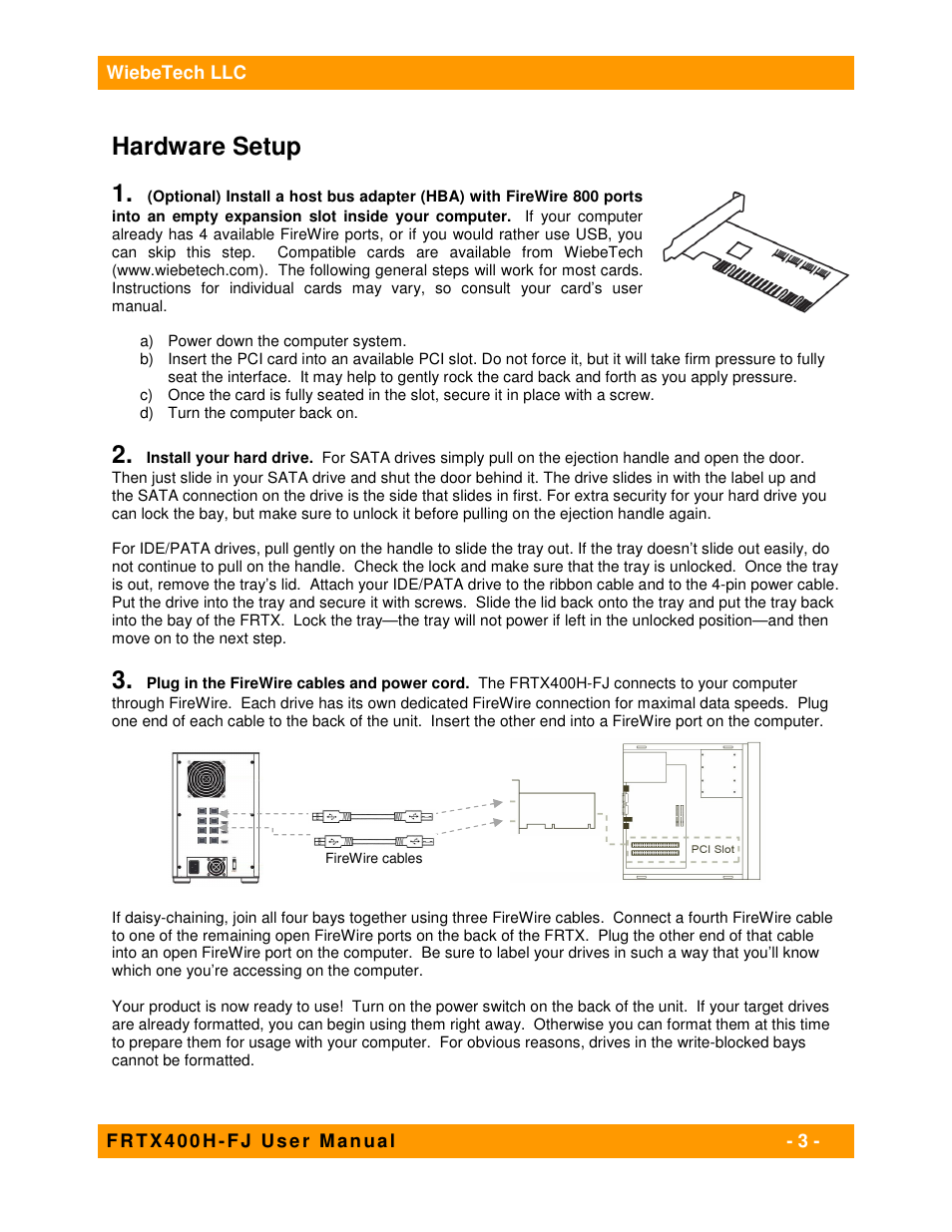 Hardware setup | CRU Forensic RTX User Manual | Page 3 / 5