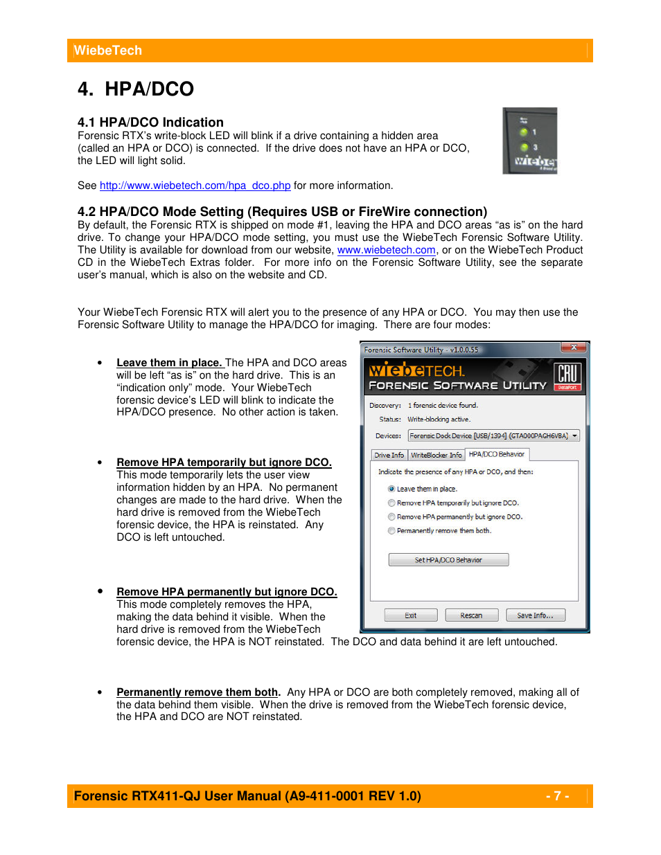 Hpa/dco | CRU Forensic RTX User Manual | Page 7 / 9
