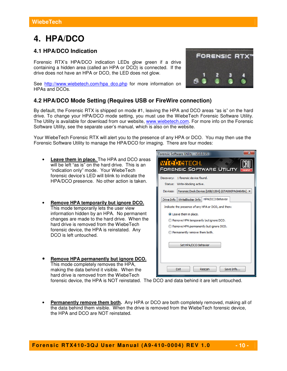 Hpa/dco | CRU Forensic RTX User Manual | Page 10 / 12