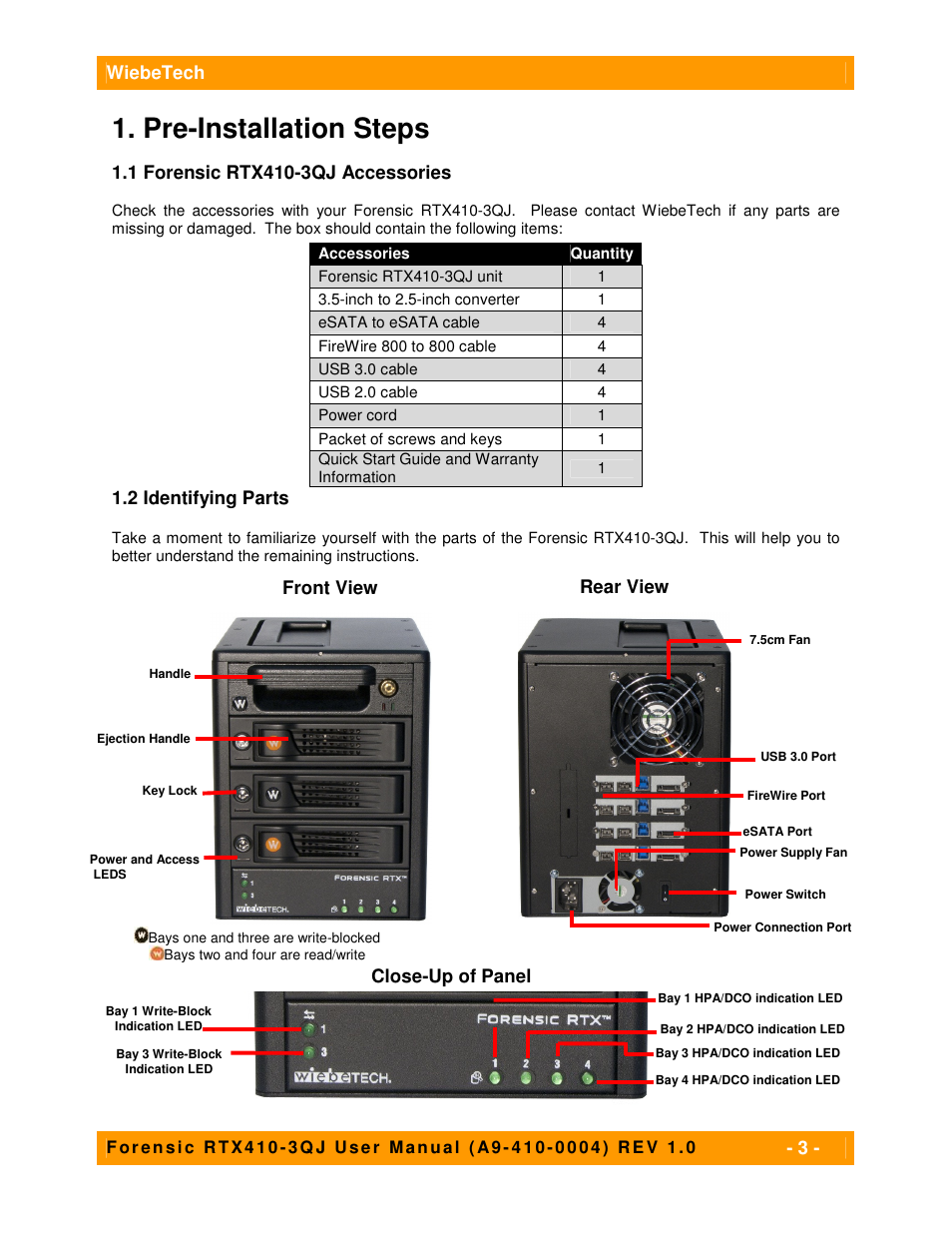 Pre-installation steps | CRU Forensic RTX User Manual | Page 3 / 12