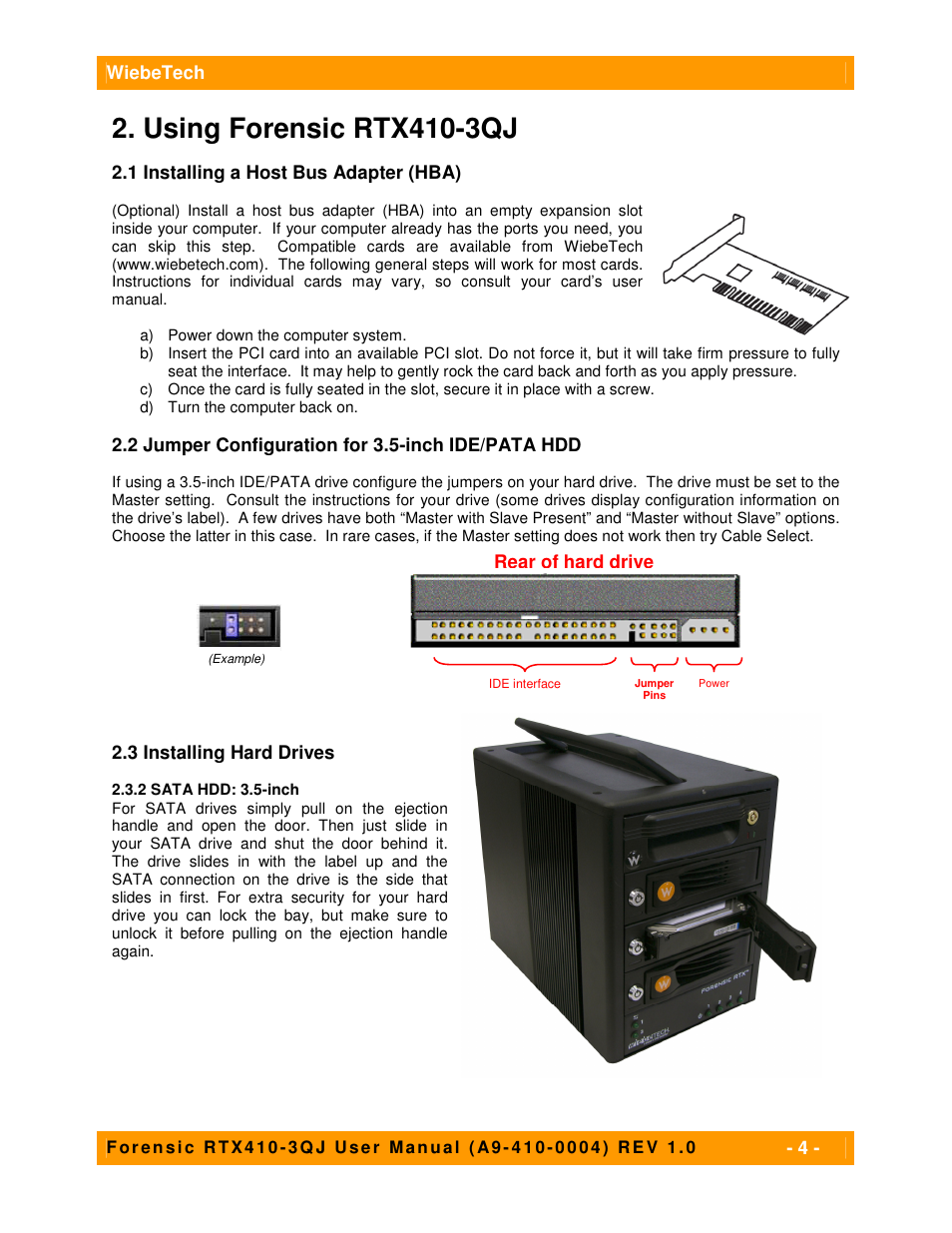 Using forensic rtx410-3qj | CRU Forensic RTX User Manual | Page 4 / 12