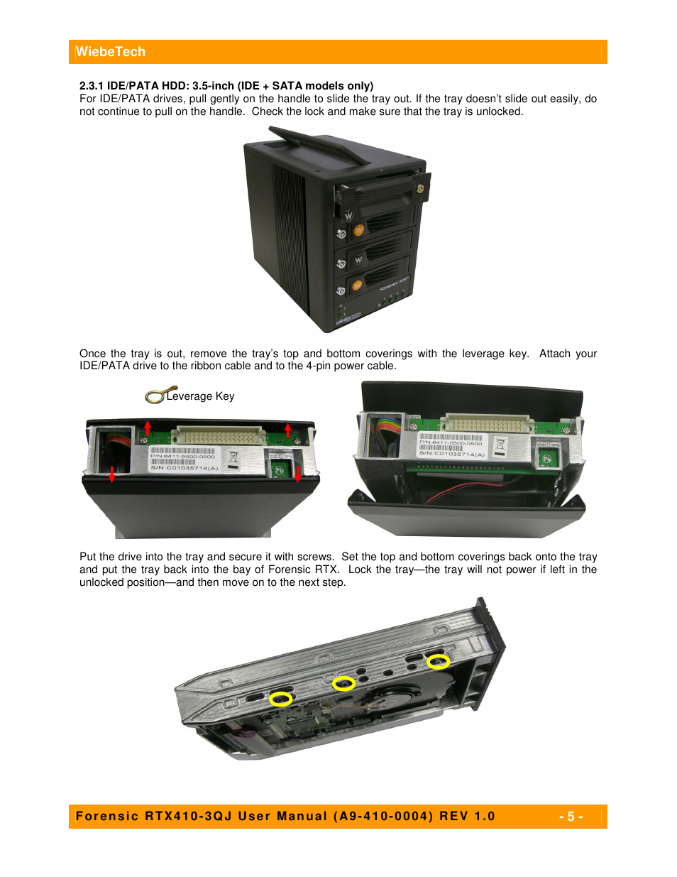 CRU Forensic RTX User Manual | Page 5 / 12