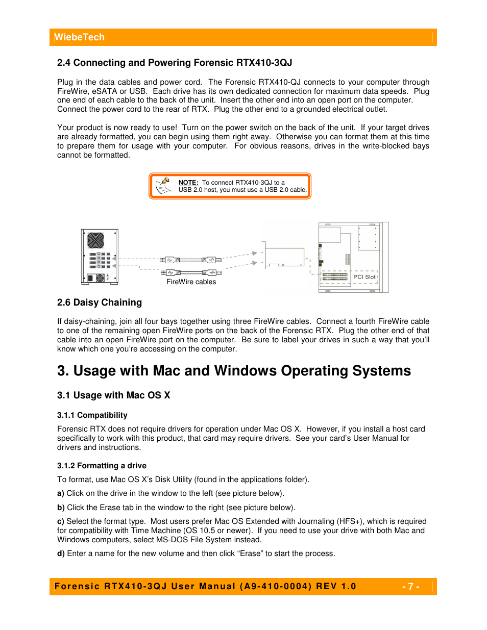 Usage with mac and windows operating systems | CRU Forensic RTX User Manual | Page 7 / 12