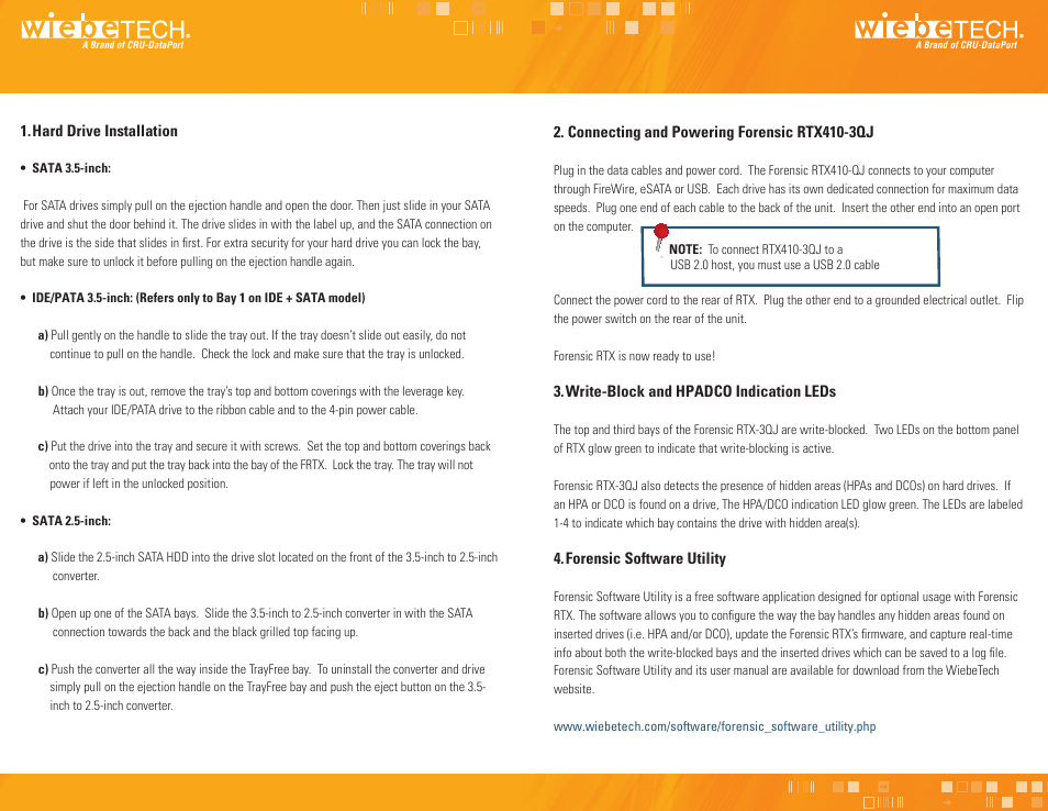 CRU Forensic RTX User Manual | Page 2 / 2