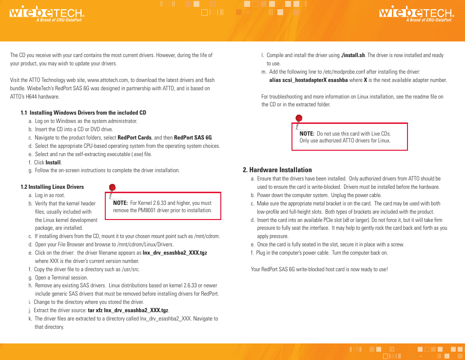 CRU RedPort SAS User Manual | Page 2 / 2