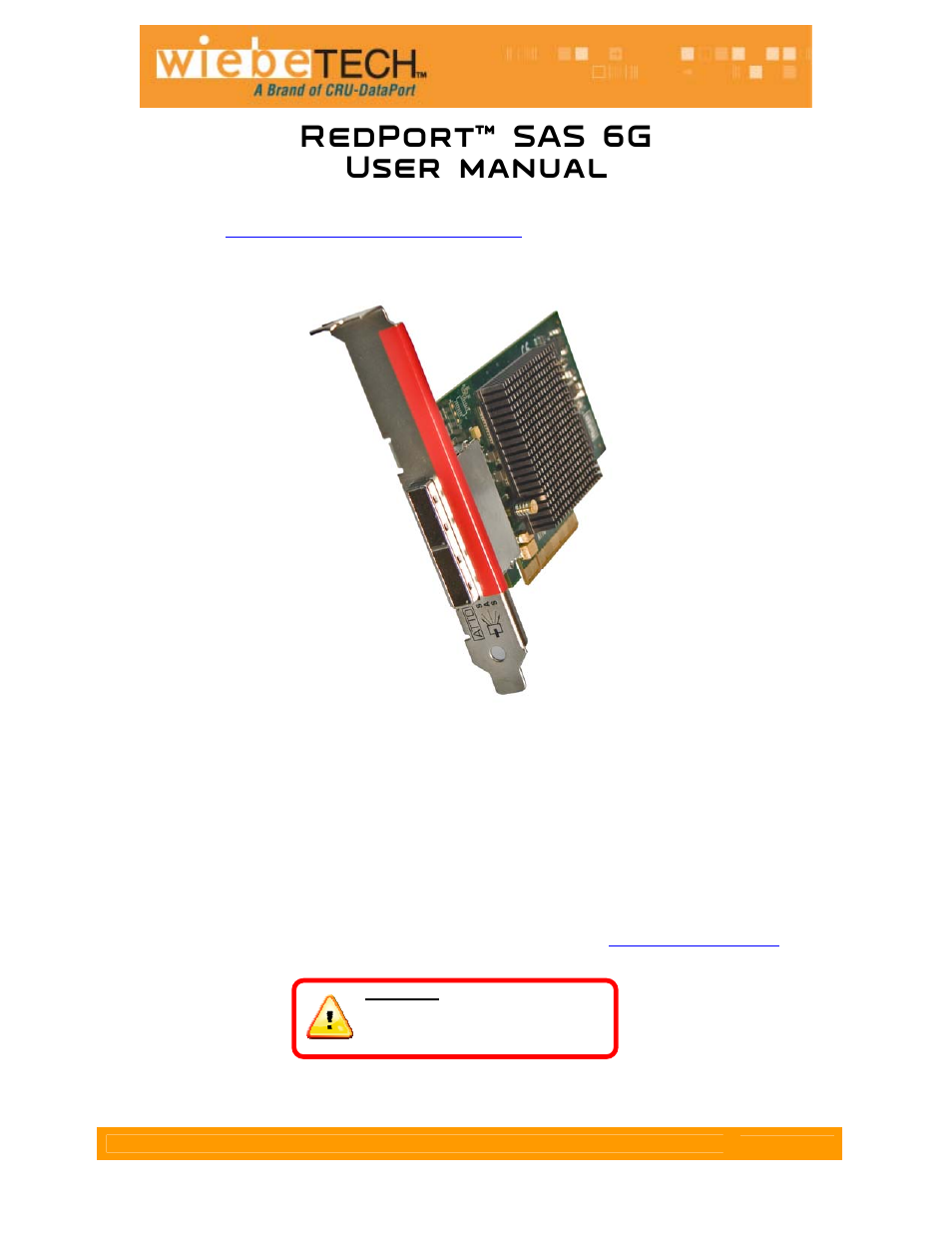 CRU RedPort SAS User Manual | 6 pages