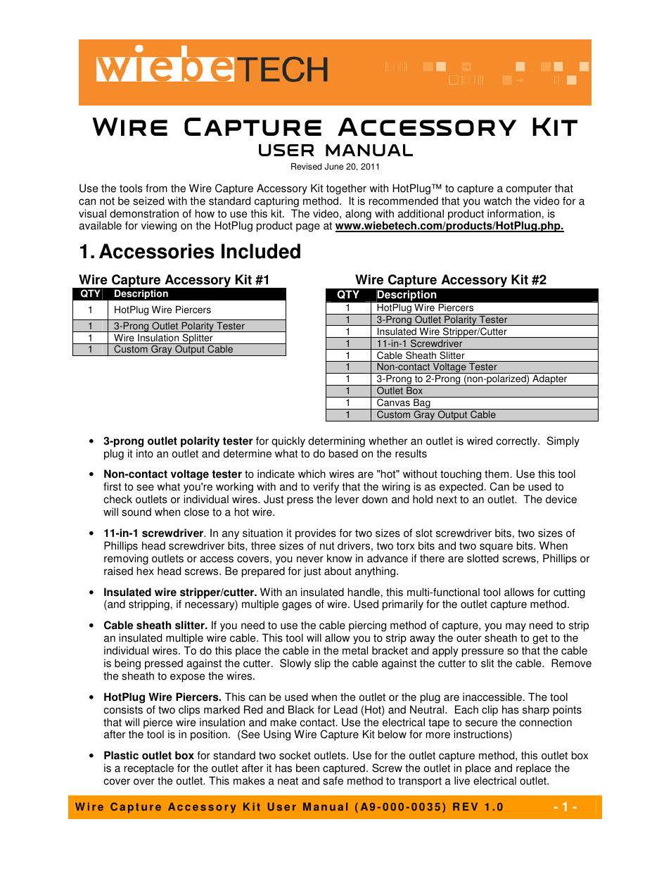 CRU HotPlug Field Kit User Manual | 2 pages