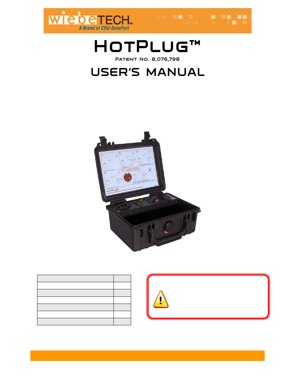 CRU HotPlug Field Kit User Manual | 6 pages
