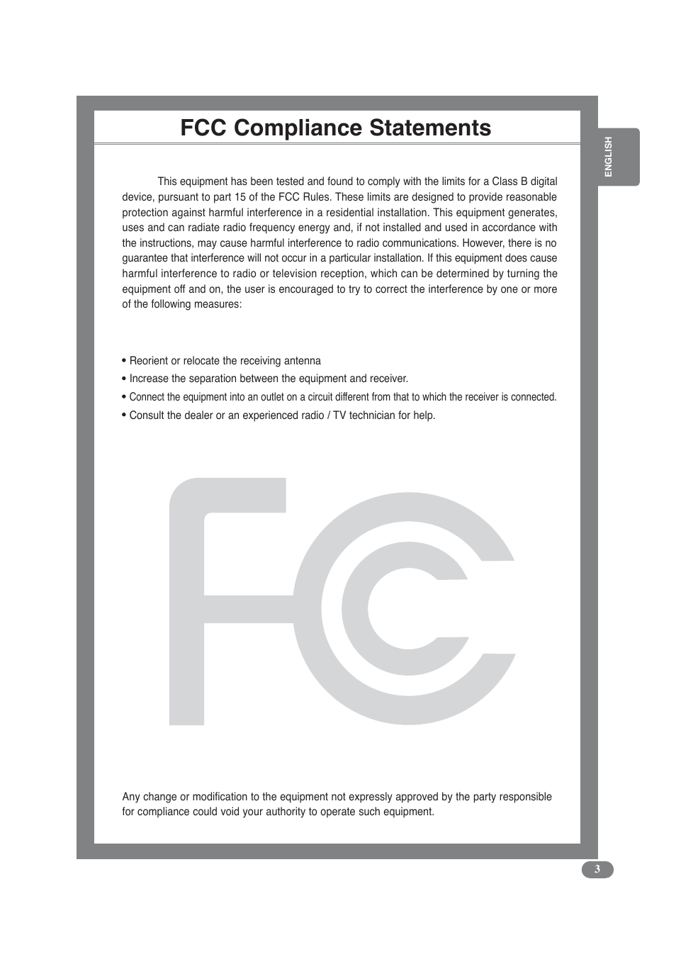 Fcc compliance statements | COBY electronic TF-TV3709 User Manual | Page 3 / 44