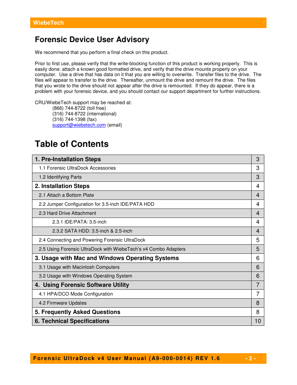 CRU Forensic UltraDock v4 User Manual | Page 2 / 10