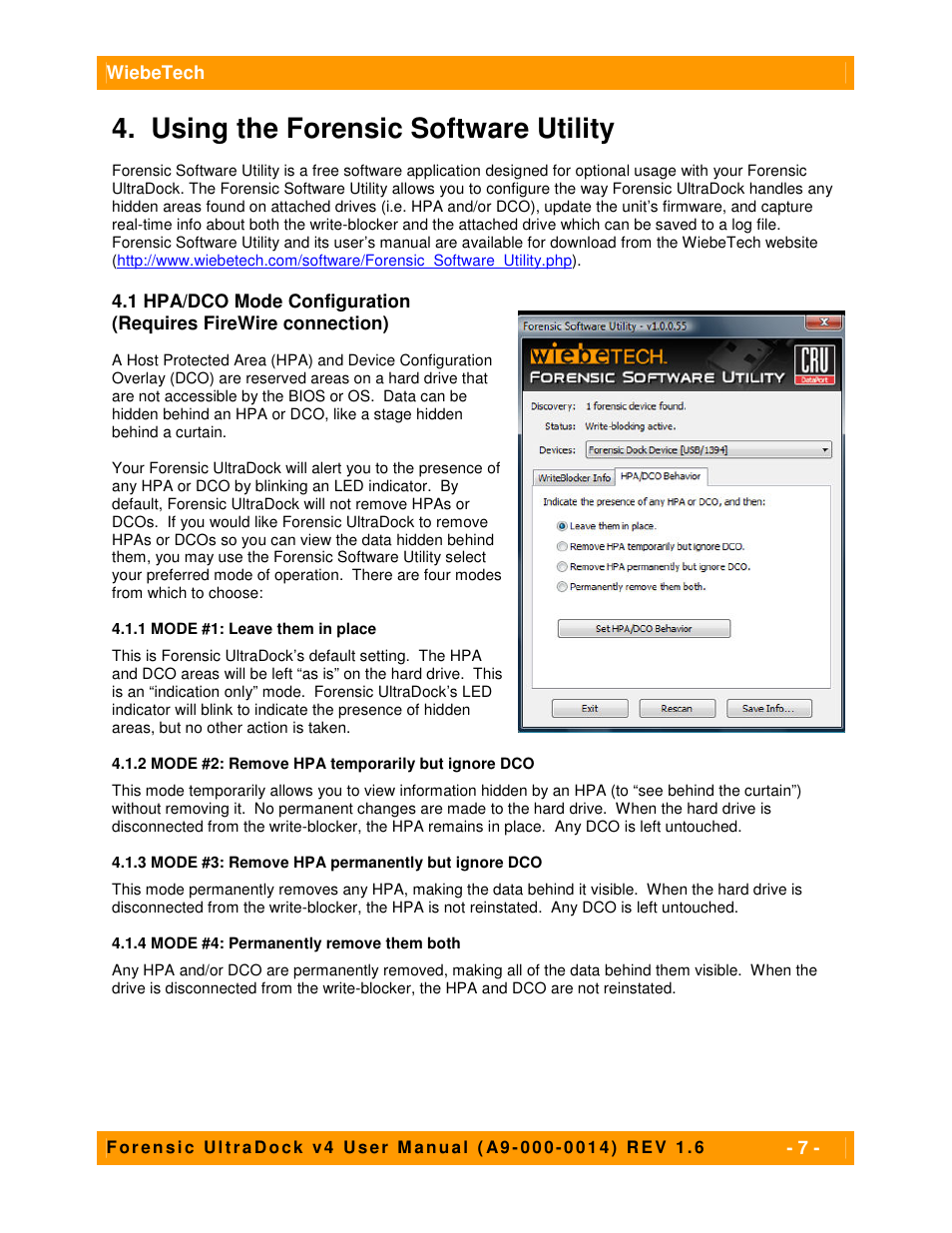 Using the forensic software utility | CRU Forensic UltraDock v4 User Manual | Page 7 / 10