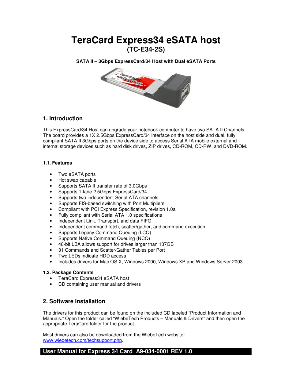 CRU TeraCard E34-2S User Manual | 4 pages
