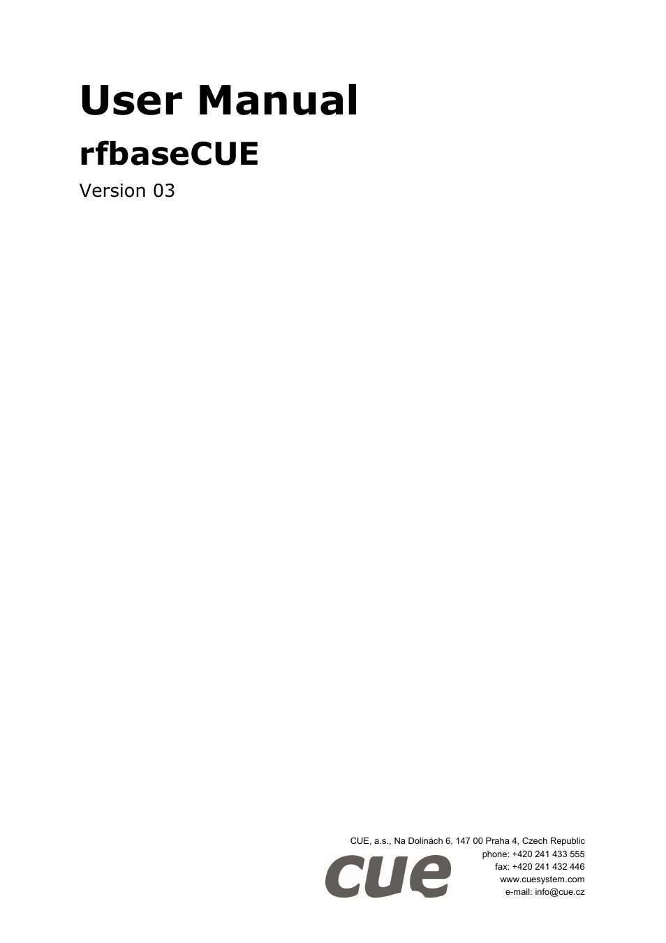 CUE rfbaseCUE User Manual | 18 pages