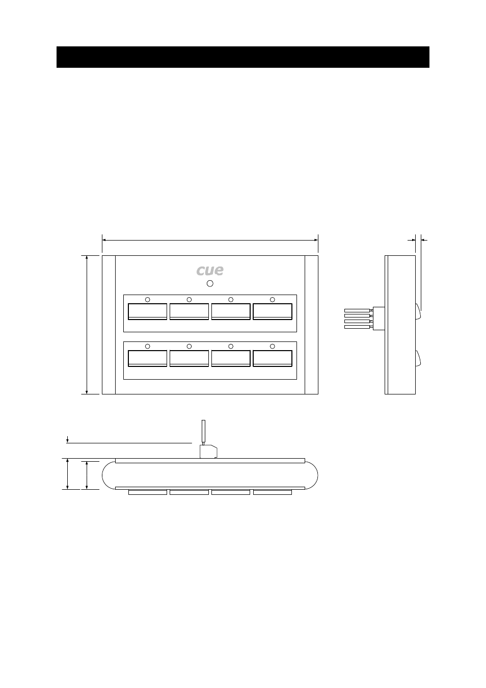 Specifications and mechanical drawings | CUE keypadCUE-8 User Manual | Page 17 / 20