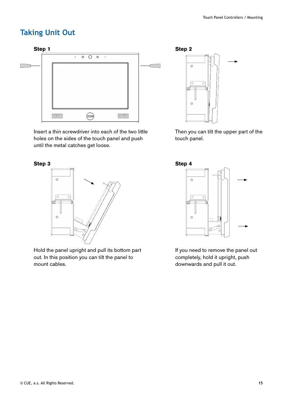Taking unit out, 15 taking unit out | CUE uniCUE User Manual | Page 15 / 44