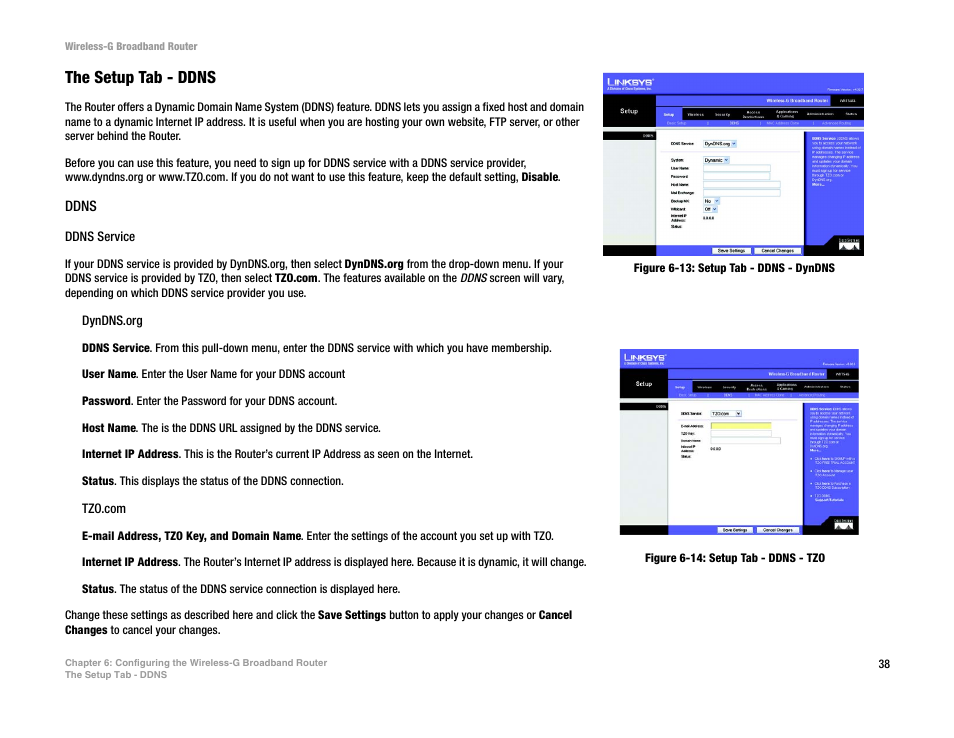 The setup tab - ddns | CUE Wi-Fi Access Point WRT54GL User Manual | Page 46 / 107