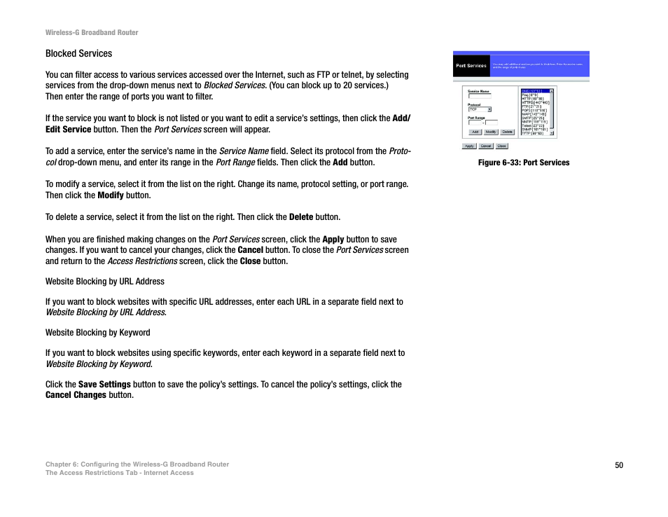 CUE Wi-Fi Access Point WRT54GL User Manual | Page 58 / 107