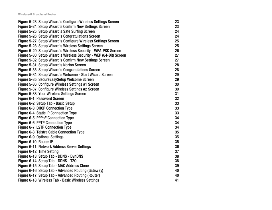 CUE Wi-Fi Access Point WRT54GL User Manual | Page 6 / 107