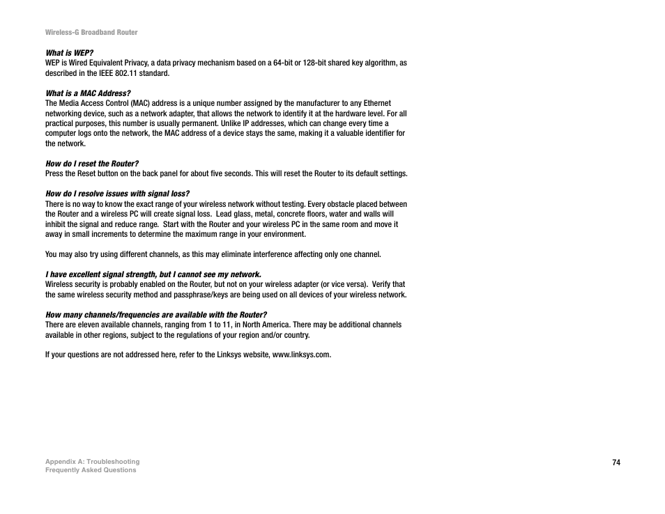 CUE Wi-Fi Access Point WRT54GL User Manual | Page 82 / 107