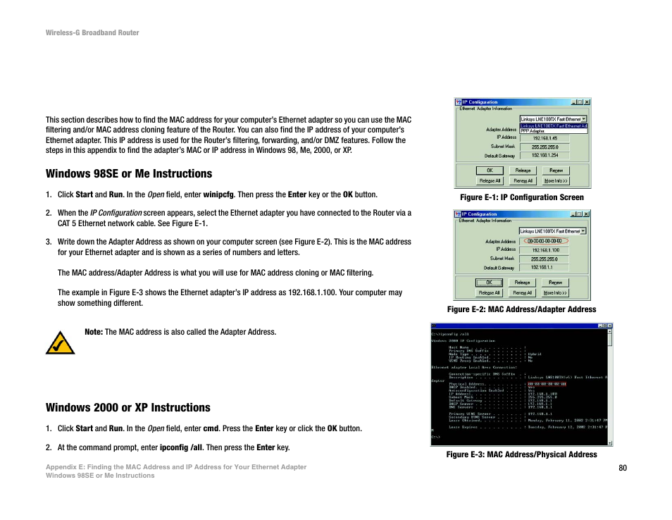 Windows 98se or me instructions, Windows 2000 or xp instructions | CUE Wi-Fi Access Point WRT54GL User Manual | Page 88 / 107