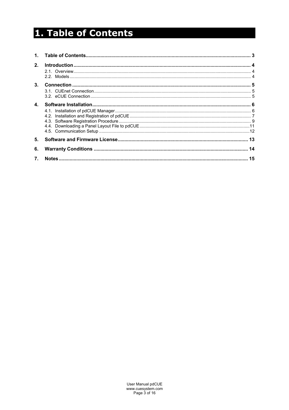 CUE pdCUE User Manual | Page 3 / 16