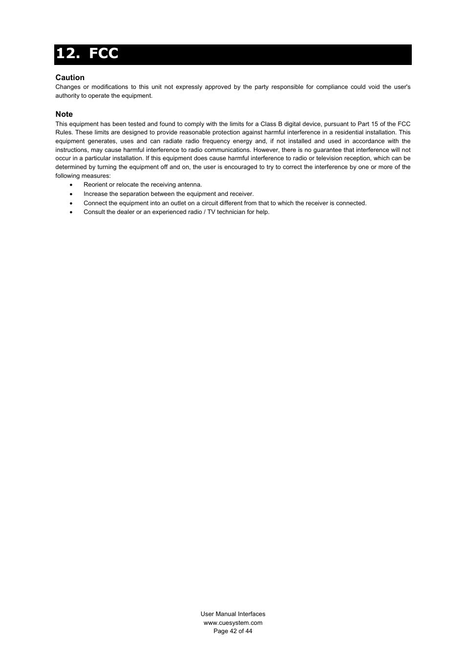 CUE smartCUE User Manual | Page 42 / 44