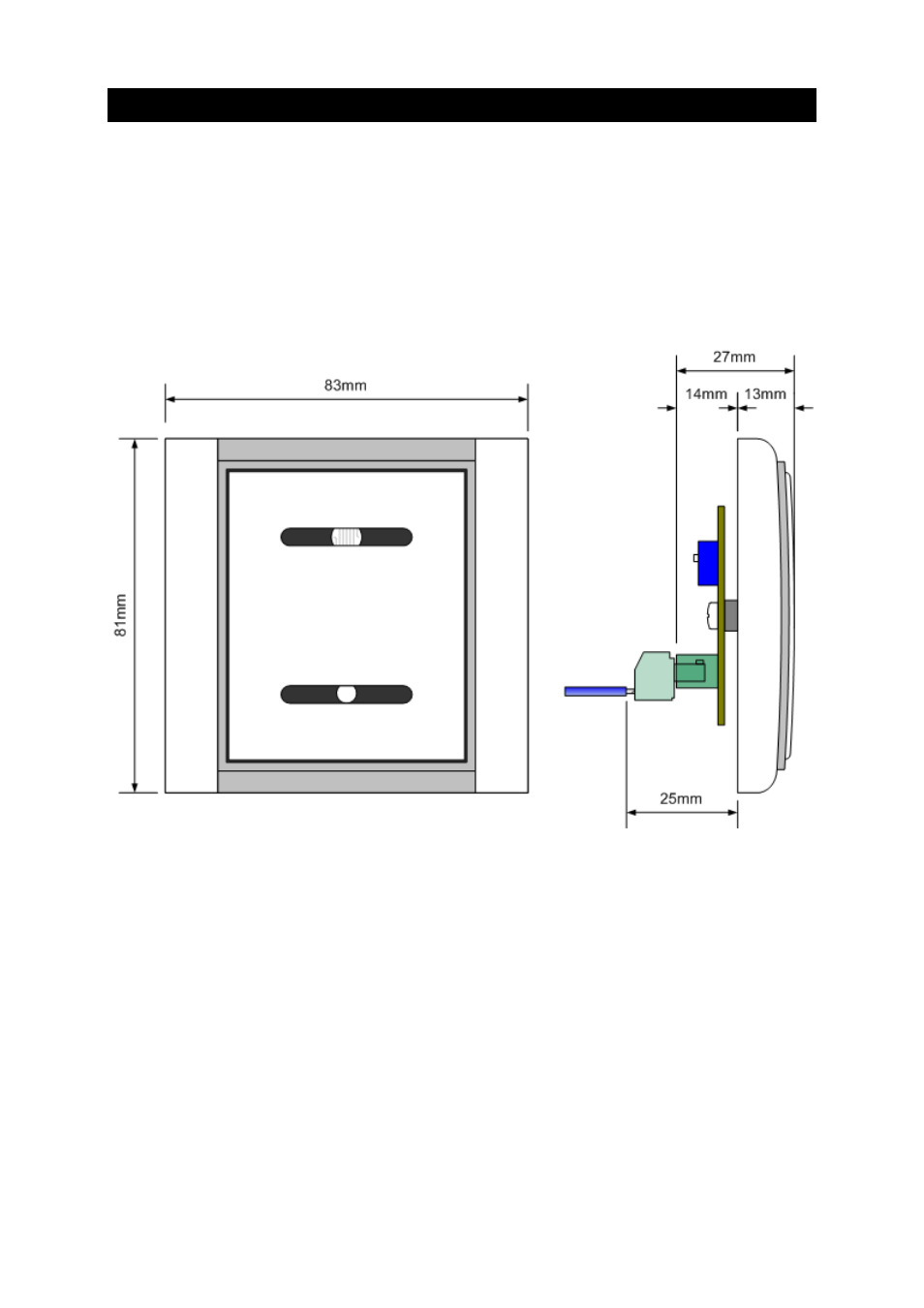 Specifications and mechanical drawings | CUE sensorCUE-W User Manual | Page 11 / 14