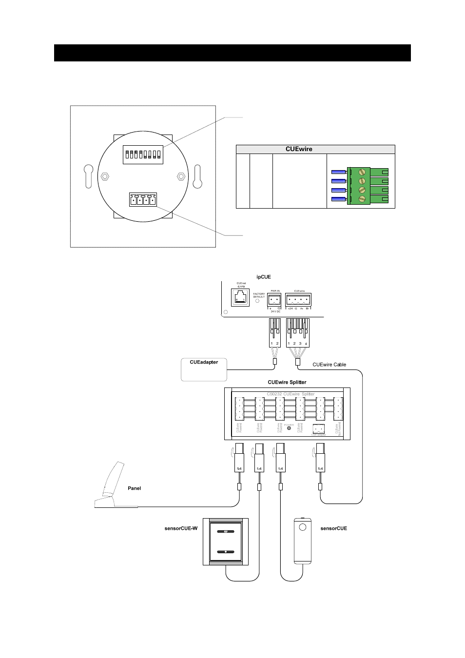 Connecting, Sensorcue-w rear view | CUE sensorCUE-W User Manual | Page 6 / 14