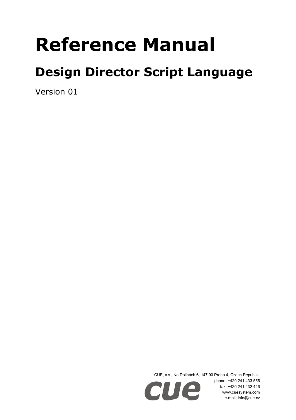 CUE Design Director Script Language User Manual | 94 pages