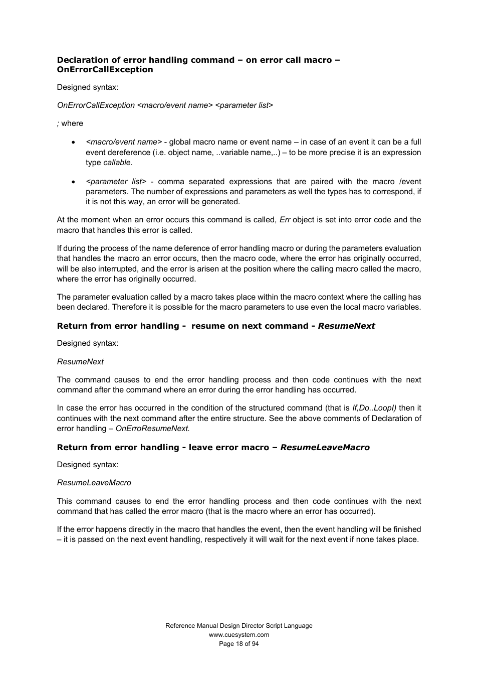 CUE Design Director Script Language User Manual | Page 18 / 94