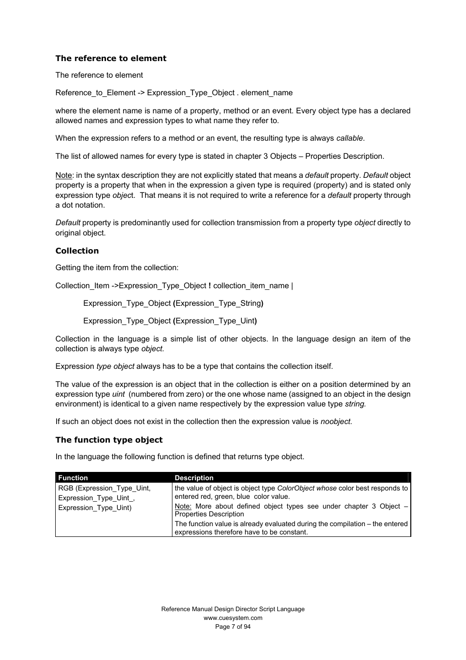 CUE Design Director Script Language User Manual | Page 7 / 94