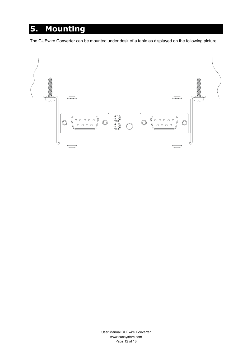 Mounting | CUE CUEwire User Manual | Page 12 / 18