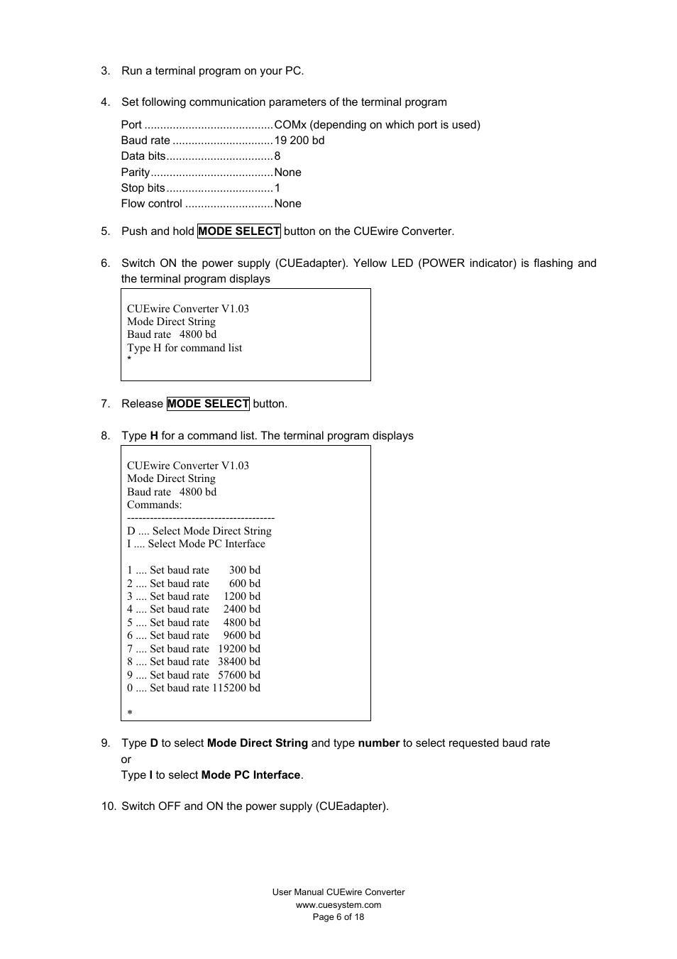 CUE CUEwire User Manual | Page 6 / 18