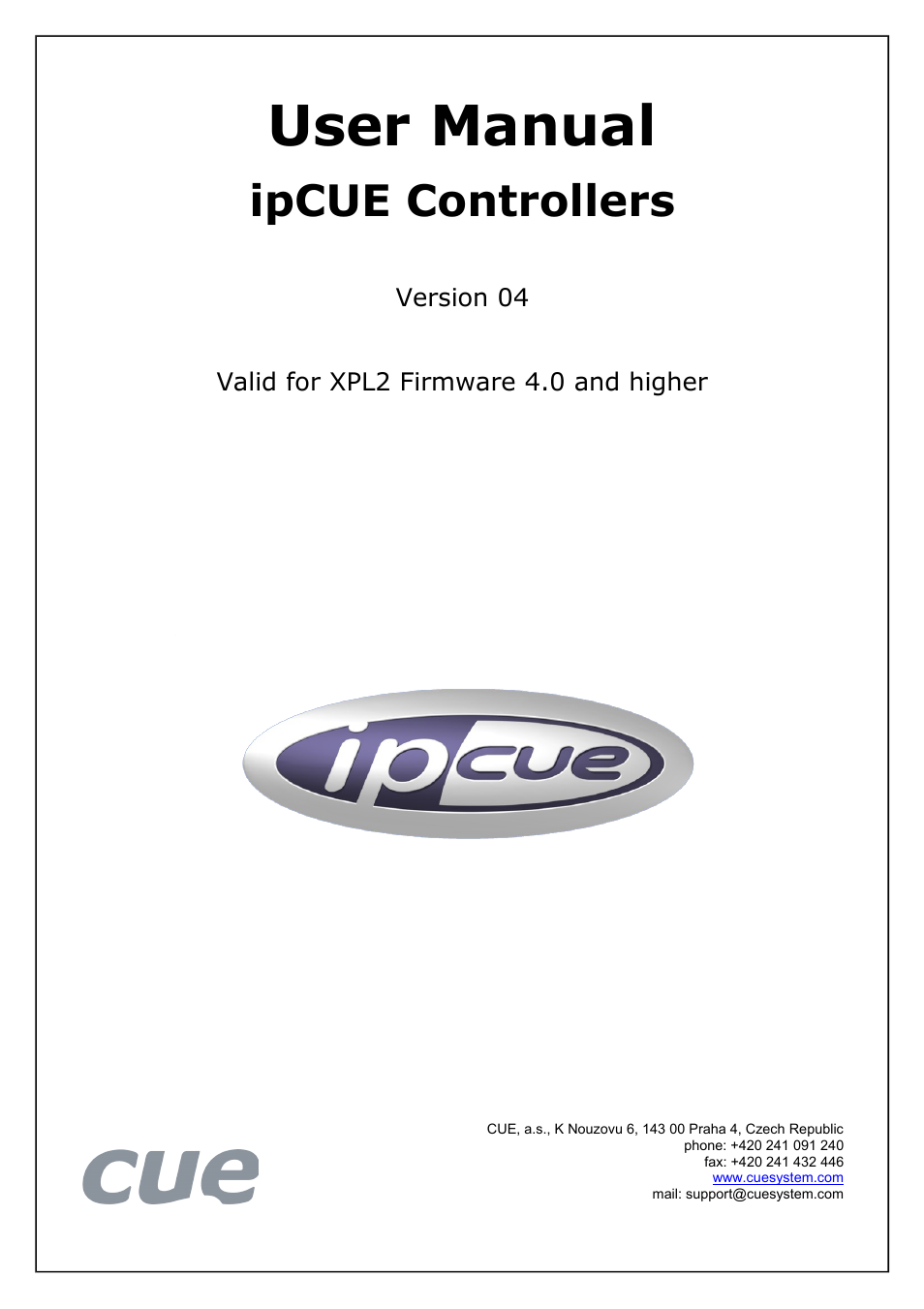 CUE ipCUE User Manual | 52 pages