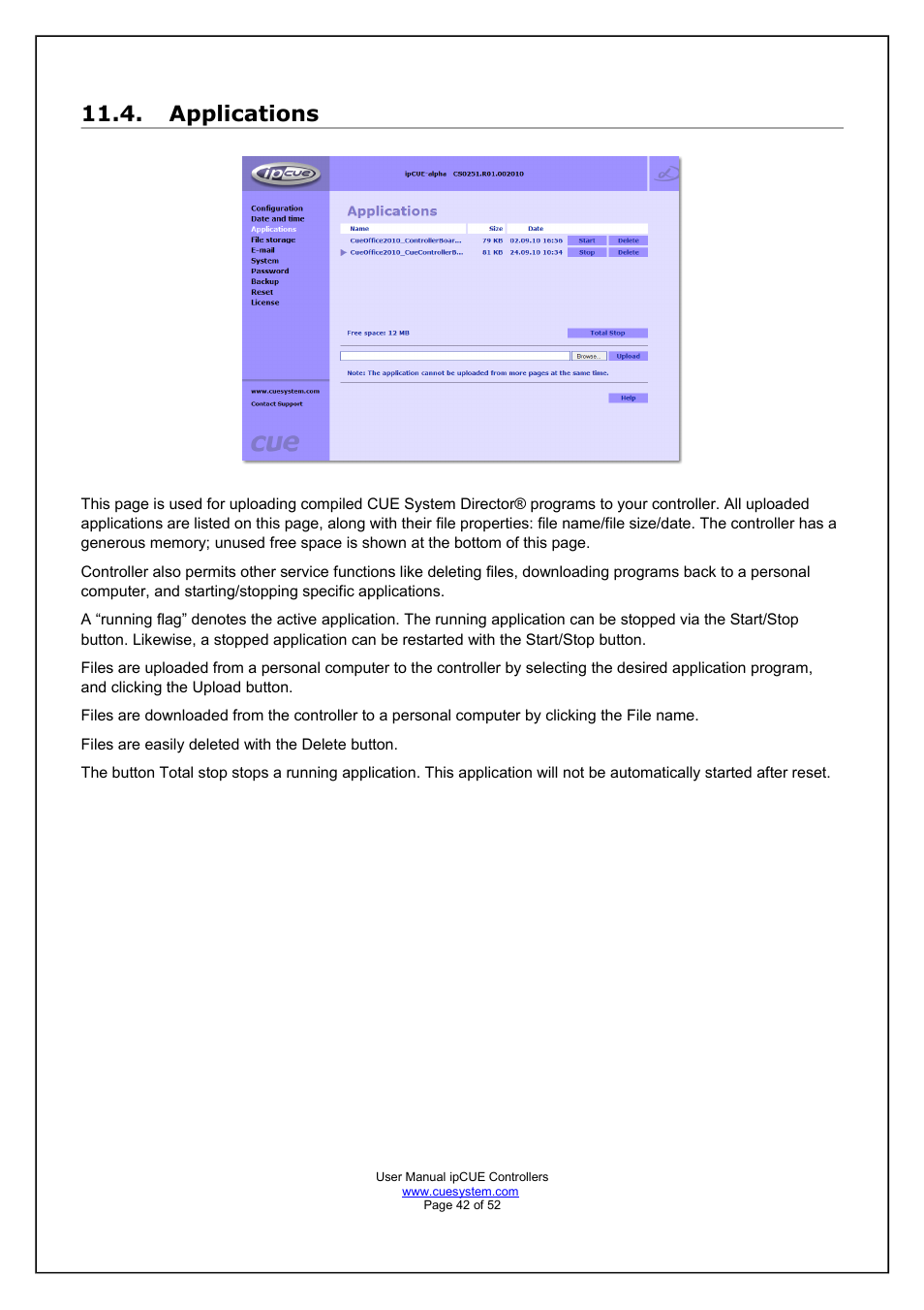 Applications | CUE ipCUE User Manual | Page 42 / 52