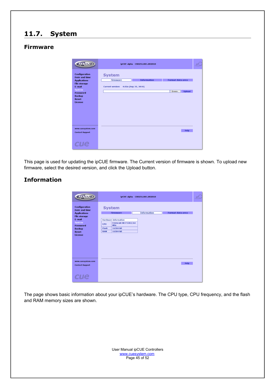 System | CUE ipCUE User Manual | Page 45 / 52