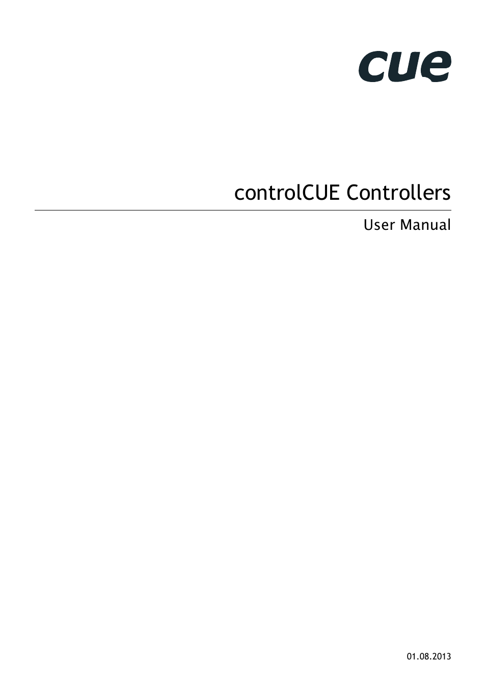 CUE controlCUE User Manual | 32 pages