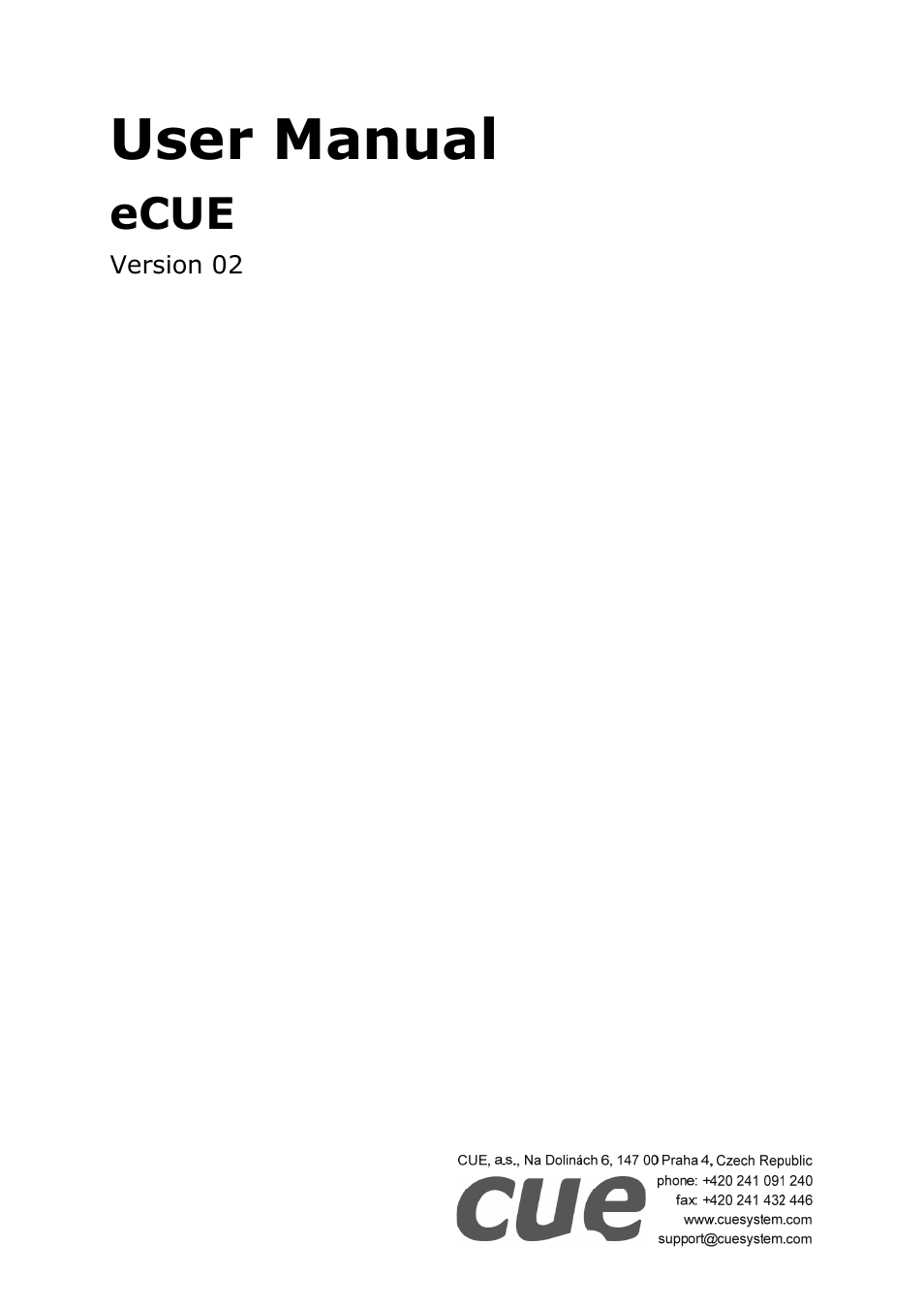 CUE eCUE User Manual | 34 pages