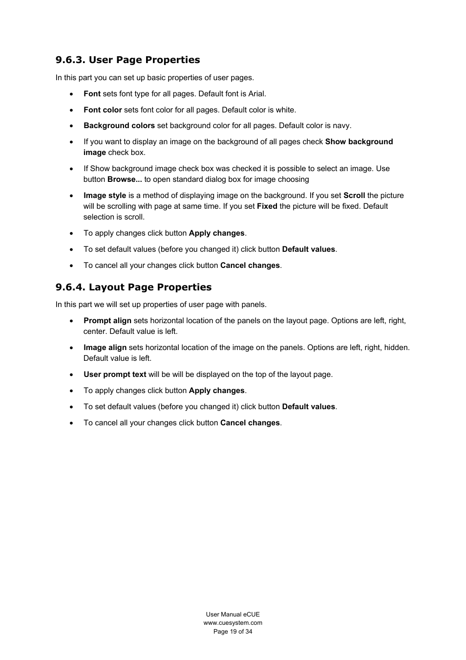 CUE eCUE User Manual | Page 19 / 34