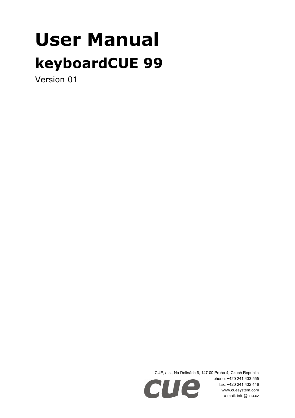 CUE keyboardCUE User Manual | 16 pages