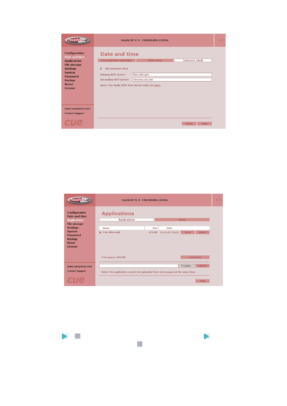 Applications page | CUE touchCUE-V i User Manual | Page 15 / 27