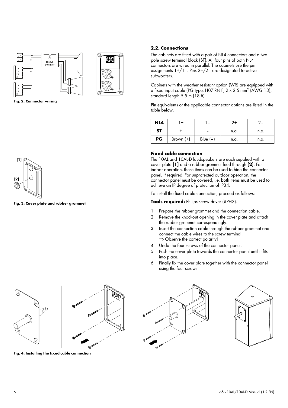 Connections | d&b 10AL User Manual | Page 6 / 12