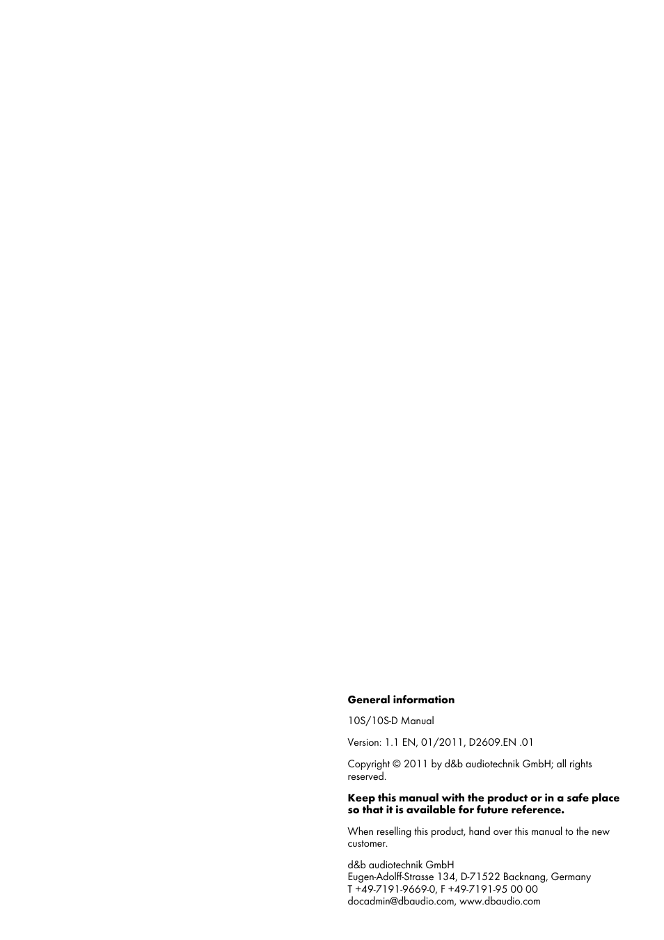 d&b 10S User Manual | Page 2 / 13